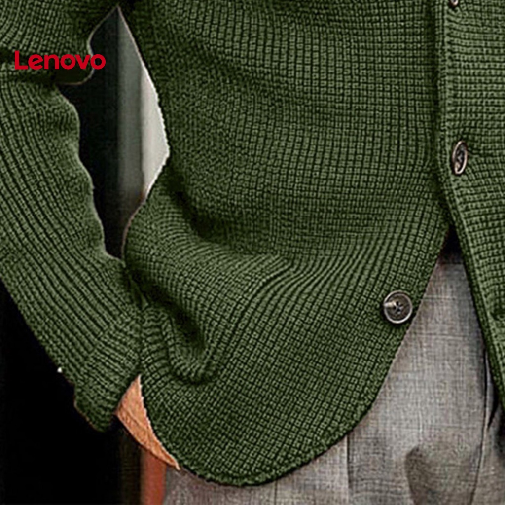 Áo Khoác Sweater Dệt Kim Dày Dặn Tay Dài Cổ Đứng Đính Nút Màu Trơn In Hoa Hướng Dương Thời Trang Thu Đông Cho Nam