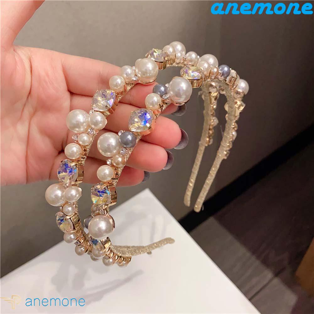 ANEMONE Băng Đô Cài Tóc Đính Ngọc Trai Phong Cách Hàn Quốc Cổ Điển Thời Trang Cho Nữ