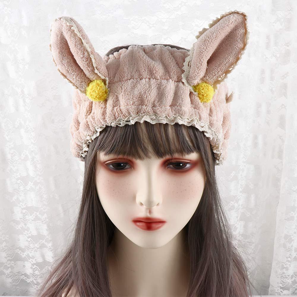 ANEMONE Băng Đô Cài Tóc Hình Tai Thỏ Bằng Lông Nhung Chống Trượt Dễ Thương Xinh Xắn