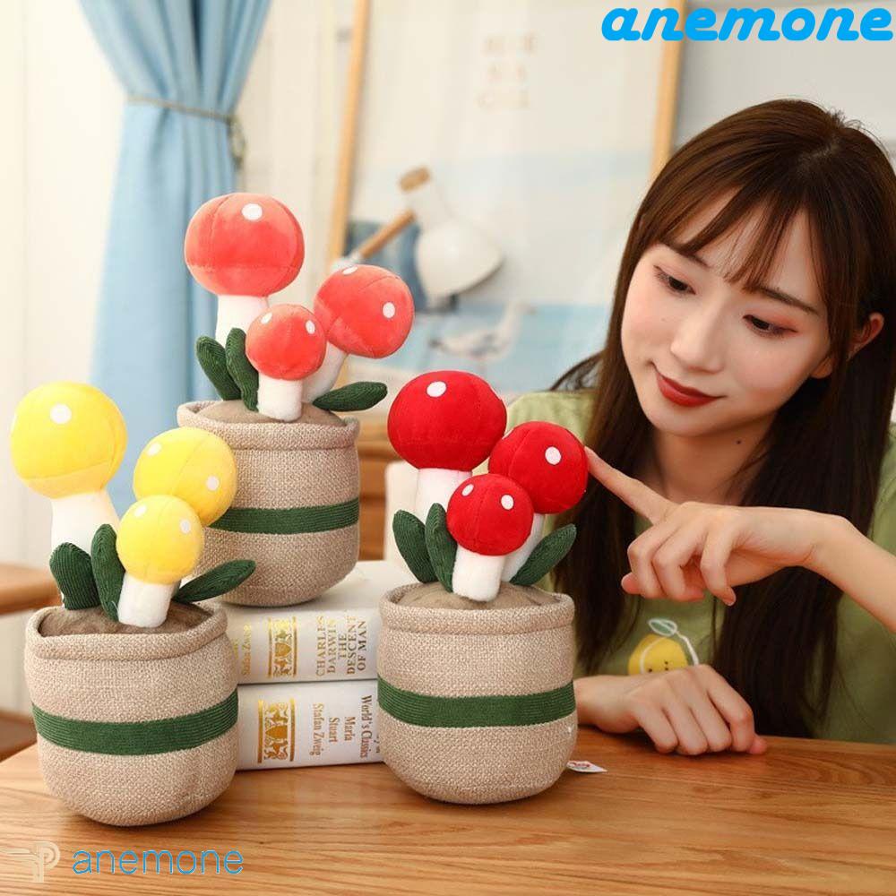 ANEMONE Đồ Chơi Nhồi Bông Mềm Mại Hình Chậu Hoa Trang Trí Cho Bé Gái