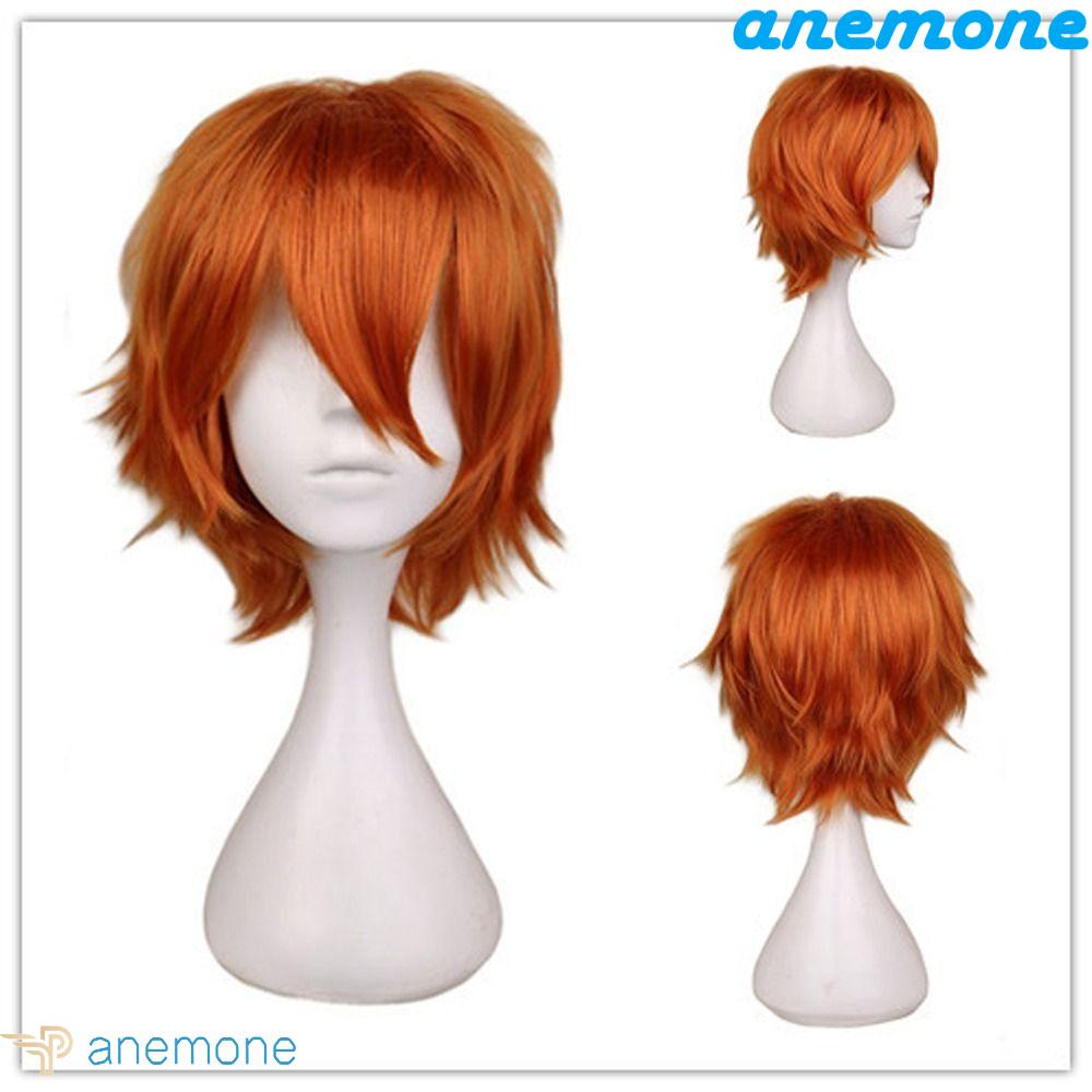 ANEMONE Bộ Tóc Giả Ngắn Màu Tím Tự Nhiên Hóa Trang Nhân Vật Anime Chịu Nhiệt