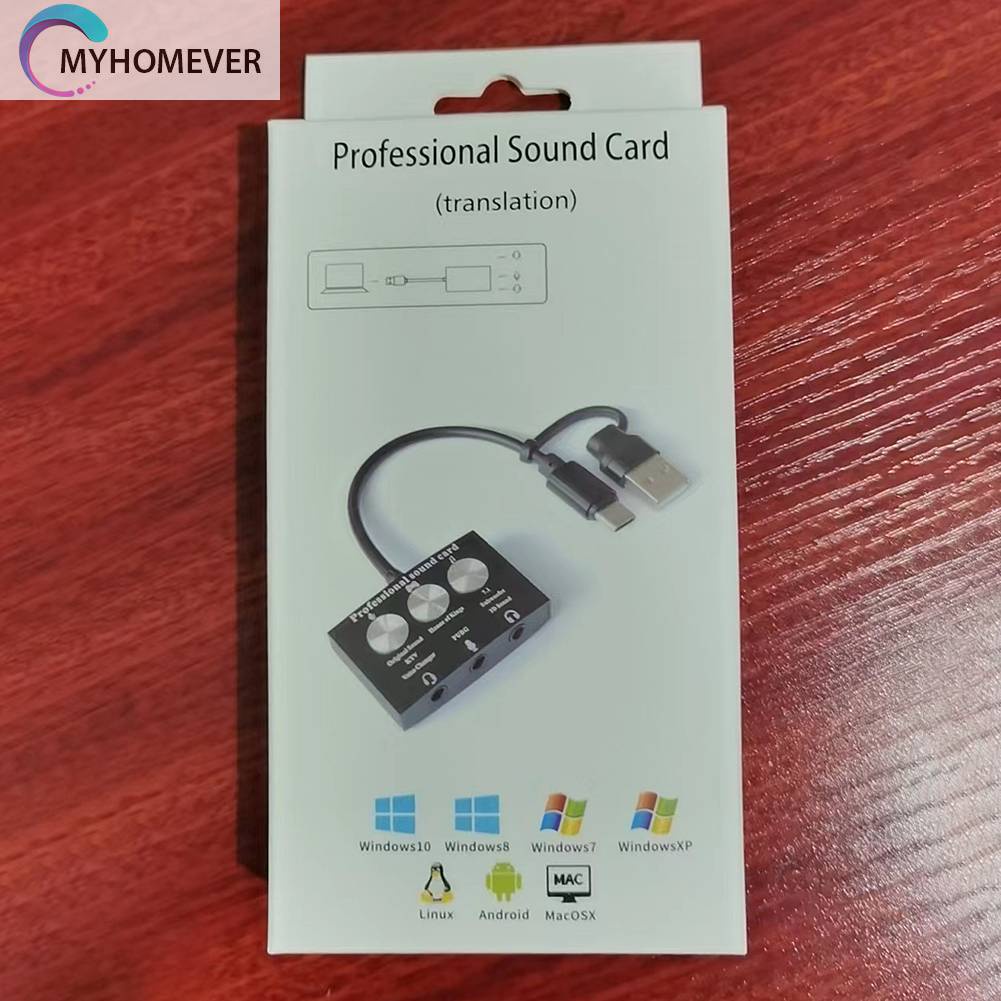 Bộ Chuyển Đổi Âm Thanh USB Ngoài Với Giắc AUX Mic Cho PC Di Động Karaoke