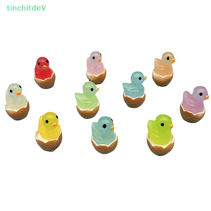 Bộ 2 Chú Vịt Mini Dạ Quang Dùng Trang Trí Tiểu Cảnh / Xe Hơi DIY