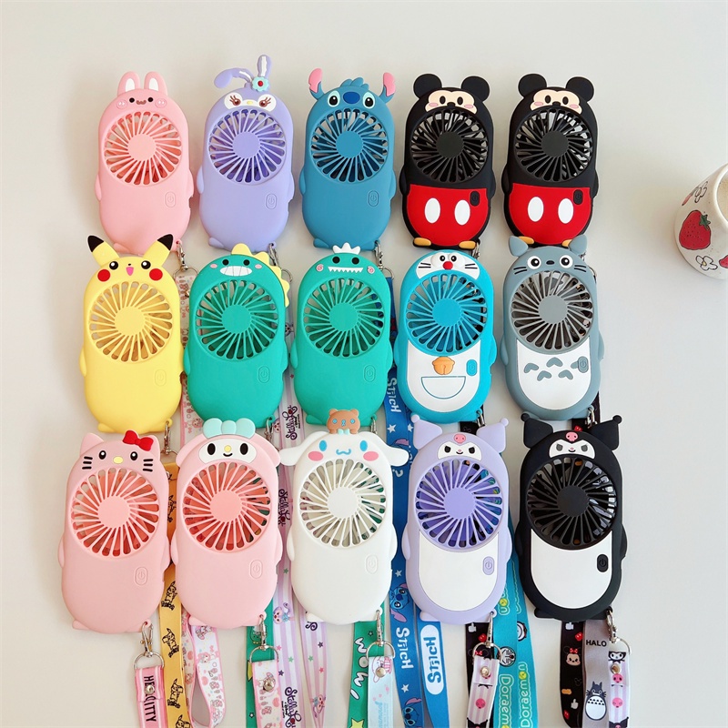 Quạt Mini Cầm Tay 3D Sanrio Kuromi My Melody Dễ Thương Có Thể Điều Chỉnh Tốc Độ Gió Mạnh Để Bàn
