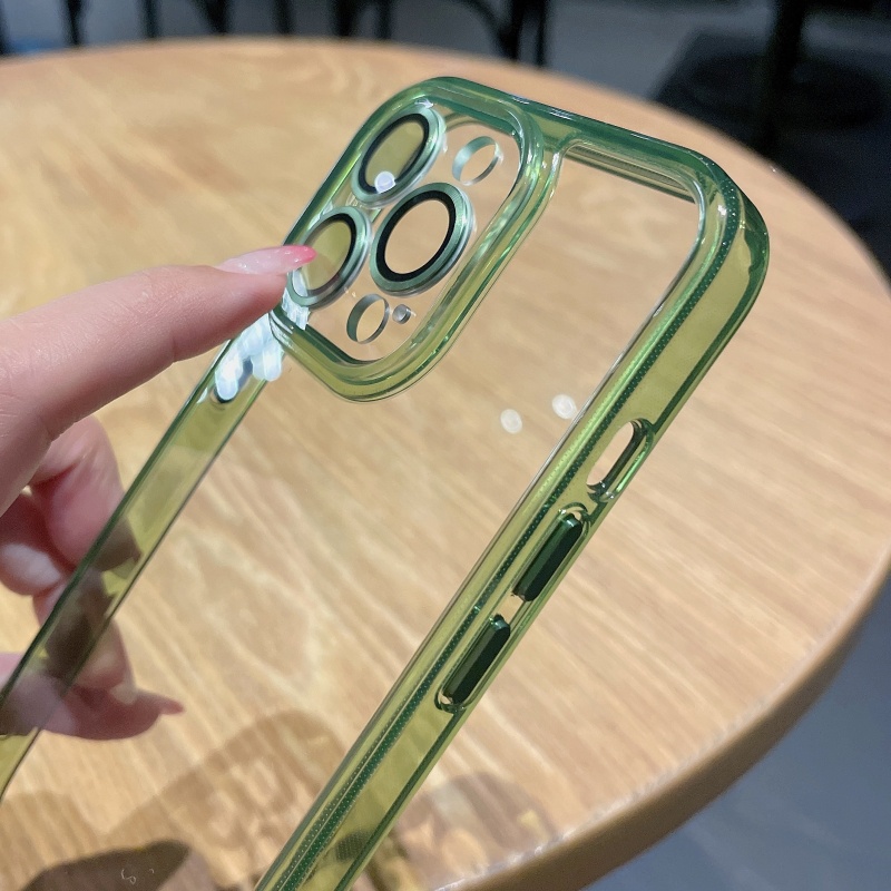 Ốp Điện Thoại Silicon Mềm Trong Suốt Chống Sốc Bảo Vệ Ống Kính Máy Ảnh Cho iPhone 14 13 12 11 Pro Max 14 Plus