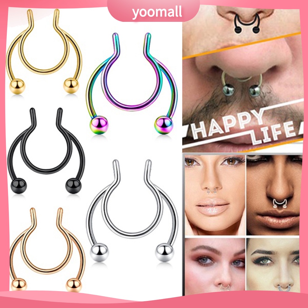 Khuyên Kẹp Mũi Bằng Thép Không Gỉ Thời Trang Unisex