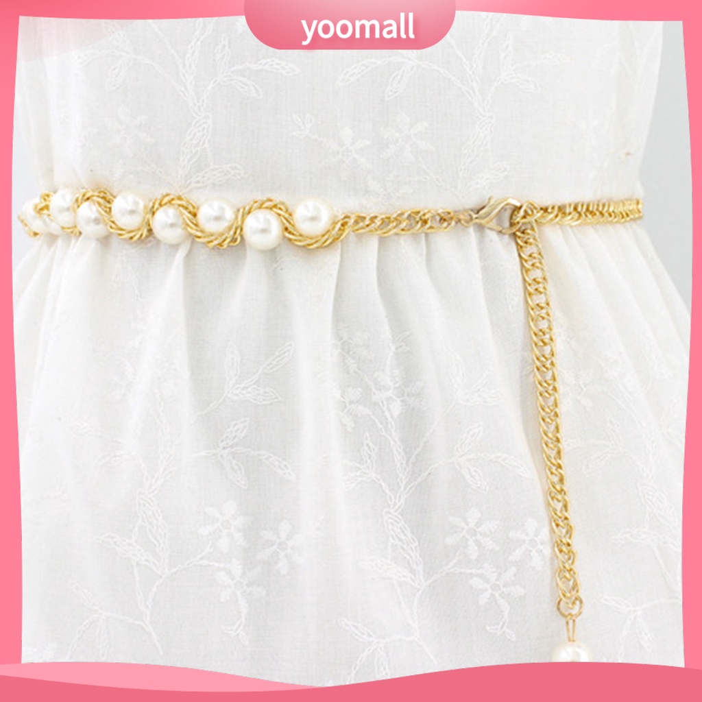 [YM] Chuỗi Dây Thắt Lưng Đính Ngọc Trai Giả Ngọt Ngào Có Thể Điều Chỉnh Trang Sức Hằng Ngày