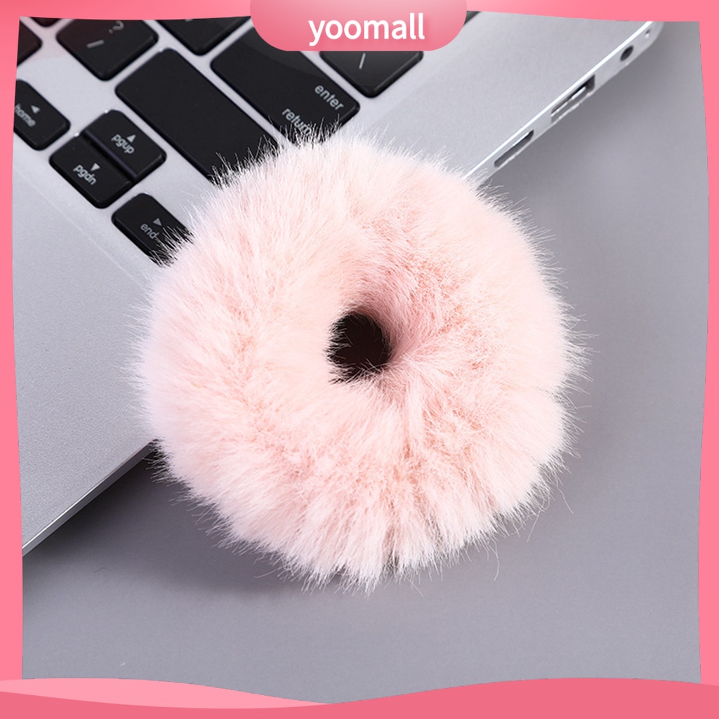 Dây Buộc Tóc Hình Bánh Donut Độ Co Giãn Cao Cho Nữ