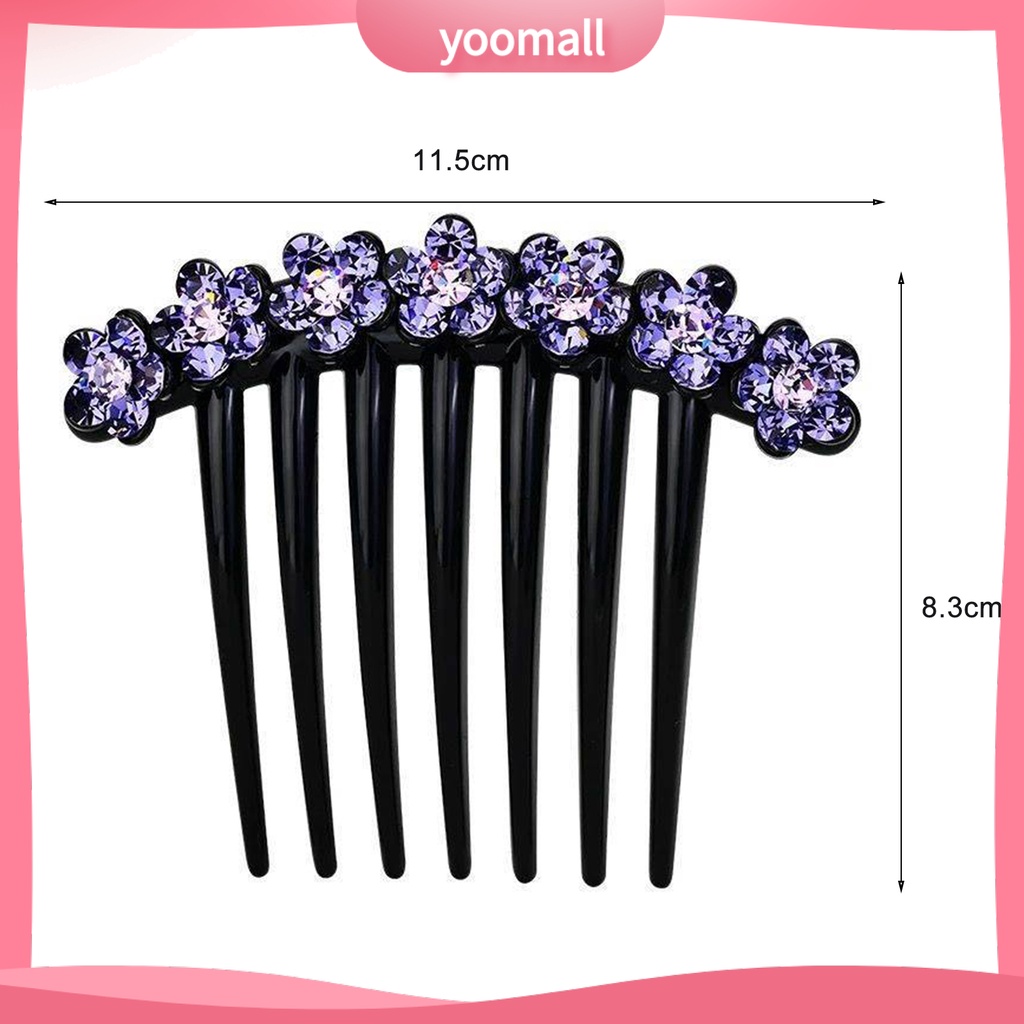 Lược Cài Tóc 7 Răng Đính Đá Chống Trượt Xinh Xắn Cho Cô Dâu