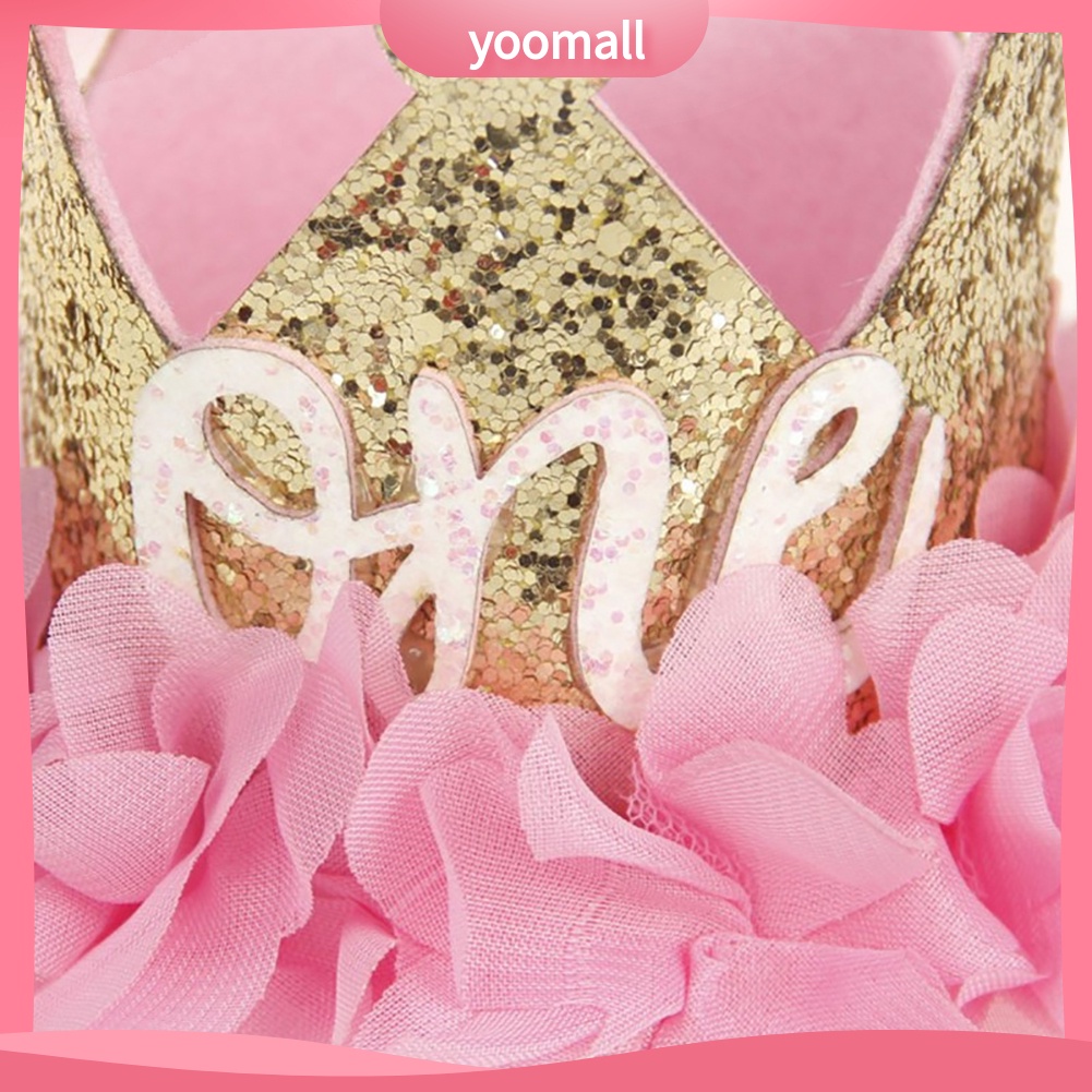 Băng Đô Cài Tóc Hình Vương Miện Đính Kim Sa Lấp Lánh Cho Bé Gái