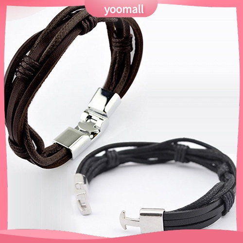 Vòng Tay Giả Da Nhiều Lớp Thời Trang Cho Nam