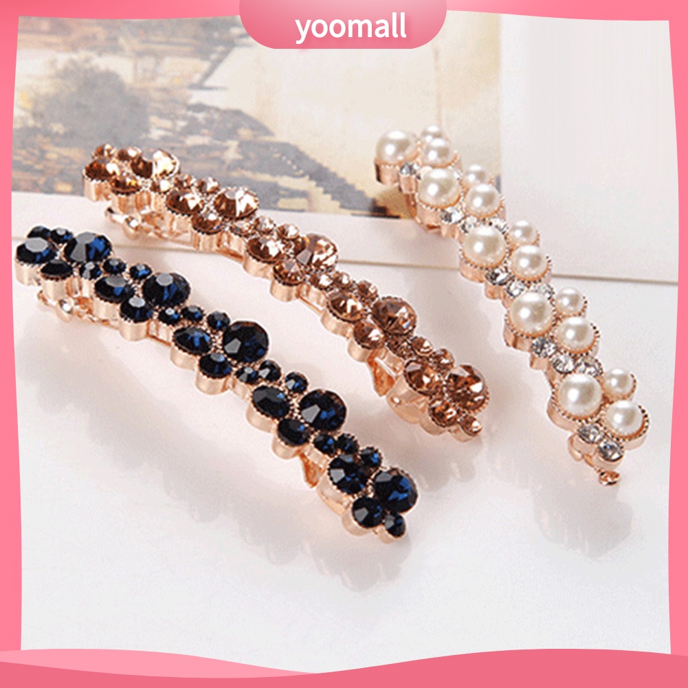 Kẹp Tóc Đính Đá Và Ngọc Trai Giả Tinh Tế Thời Trang Cho Nữ