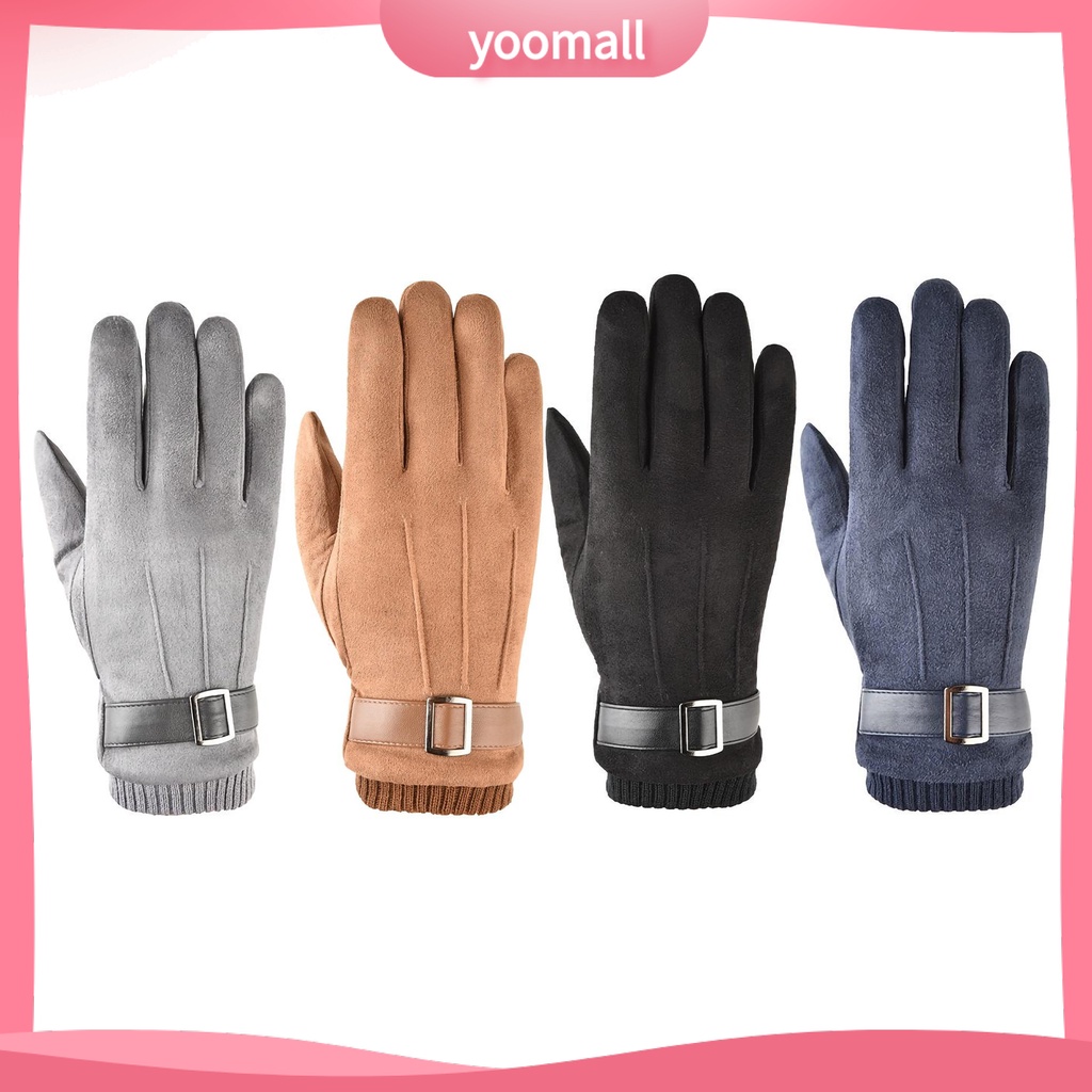 1 Đôi Găng Tay Lái Xe Máy / Trượt Tuyết Màu Sắc Tinh Khiết Chống Lạnh Có Thể Chạm Màn Hình Cảm Ứng