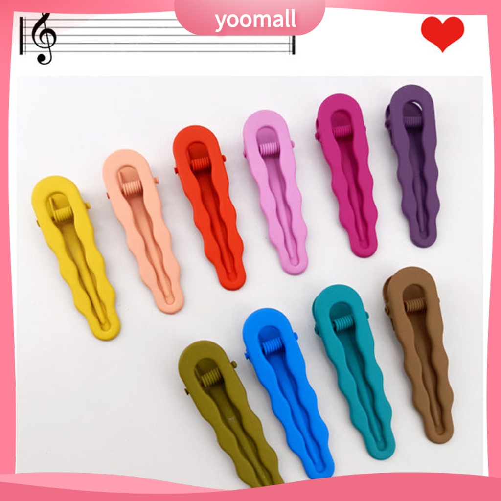 Set 2 Kẹp Tóc Màu Trơn Co Giãn Chống Trượt Trọng Lượng Nhẹ Dành Cho Nữ