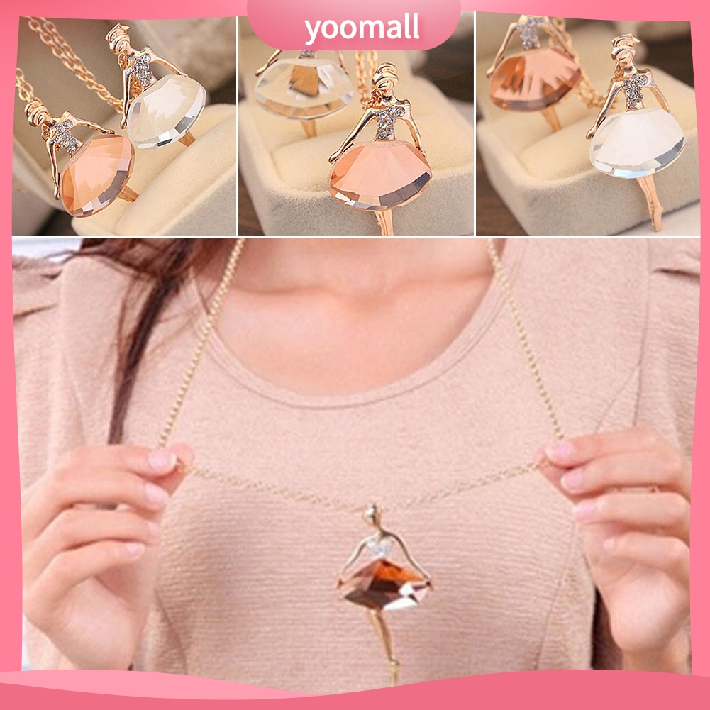 Vòng cổ Mặt Hình Cô Gái Múa Ba Lê Đính Đá Thời Trang Dành Cho Nữ