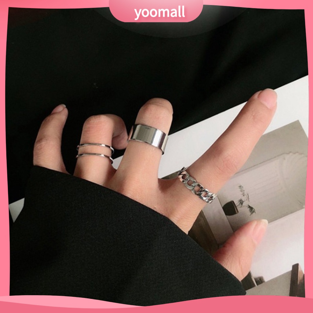 Set 3 Nhẫn Đeo Khớp Ngón Tay Phong Cách Hiphop Cá Tính