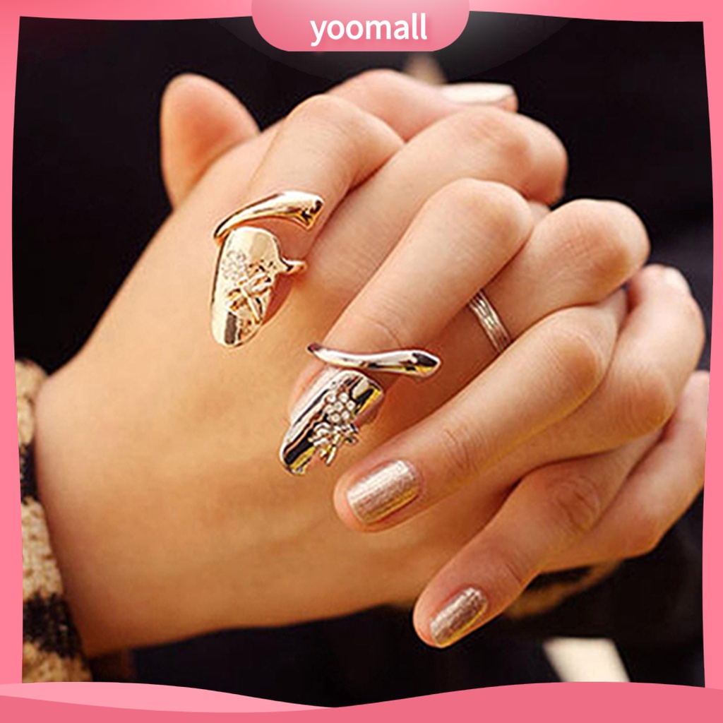 1 Nhẫn Hợp Kim Đính Đá Lấp Lánh Trang Trí Móng Tay