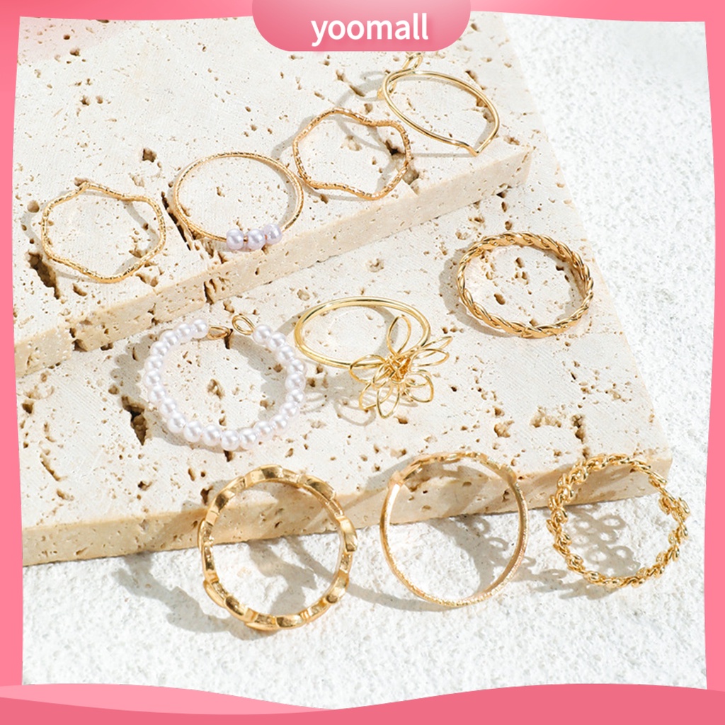 Set 10 Nhẫn Đeo Khớp Ngón Tay Phong Cách Bohemian