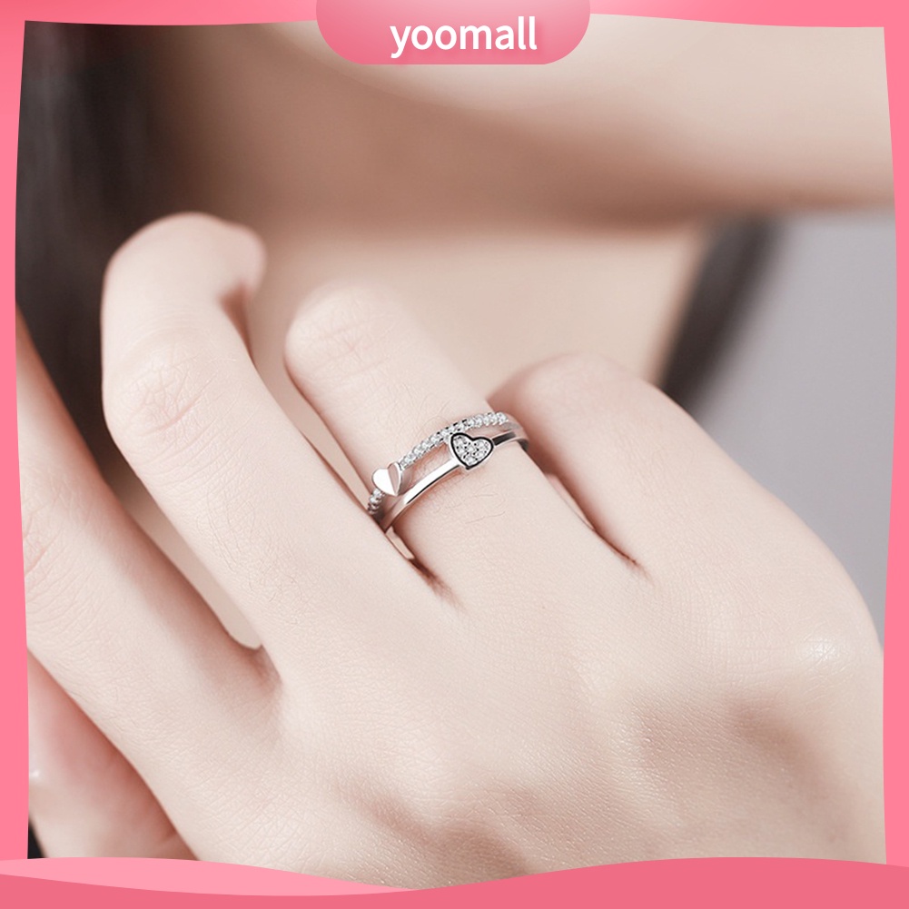 Nhẫn Hình Trái Tim Đính Đá Thời Trang Dành Cho Nữ