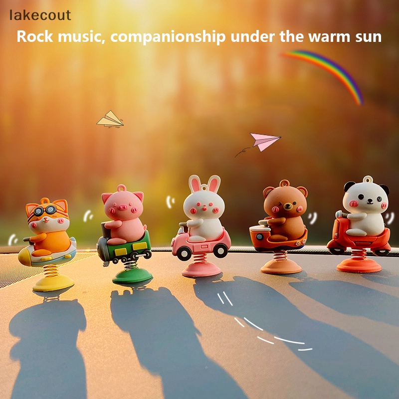 Búp Bê Lắc Đầu Hình Động Vật Hoạt Hình Dễ Thương Trang Trí Bảng Điều Khiển Xe Hơi