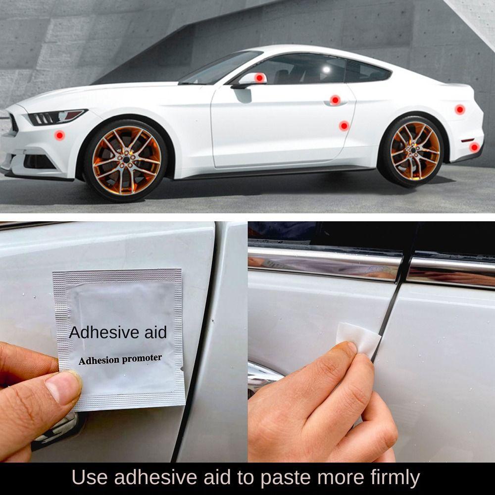 Bộ 4 Dải Dán Viền Cửa Xe Hơi Chống Va Chạm Chống Trầy Xước Màu Sáng Bóng