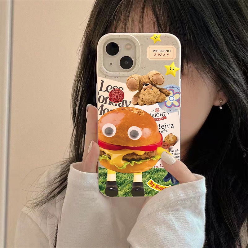 Ốp Điện Thoại Dẻo Họa Tiết Bánh Burger Đơn Giản Vui Nhộn Chống Sốc Cho Iphone12max13 8 14pro7 plus11 Apple 0PIQ