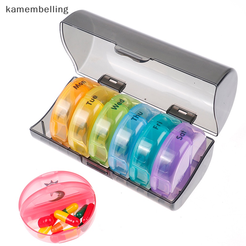 Hộp Đựng Thuốc 2 Lần Màu Đen Dung Tích Lớn 7 Lần Tiện Dụng