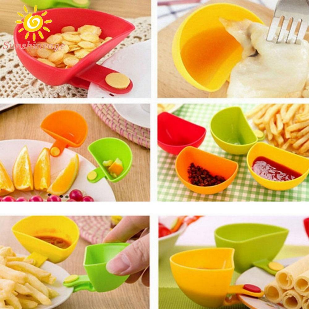 Set 4 Chén Đựng Gia Vị / Giấm Có Kẹp Tiện Dụng