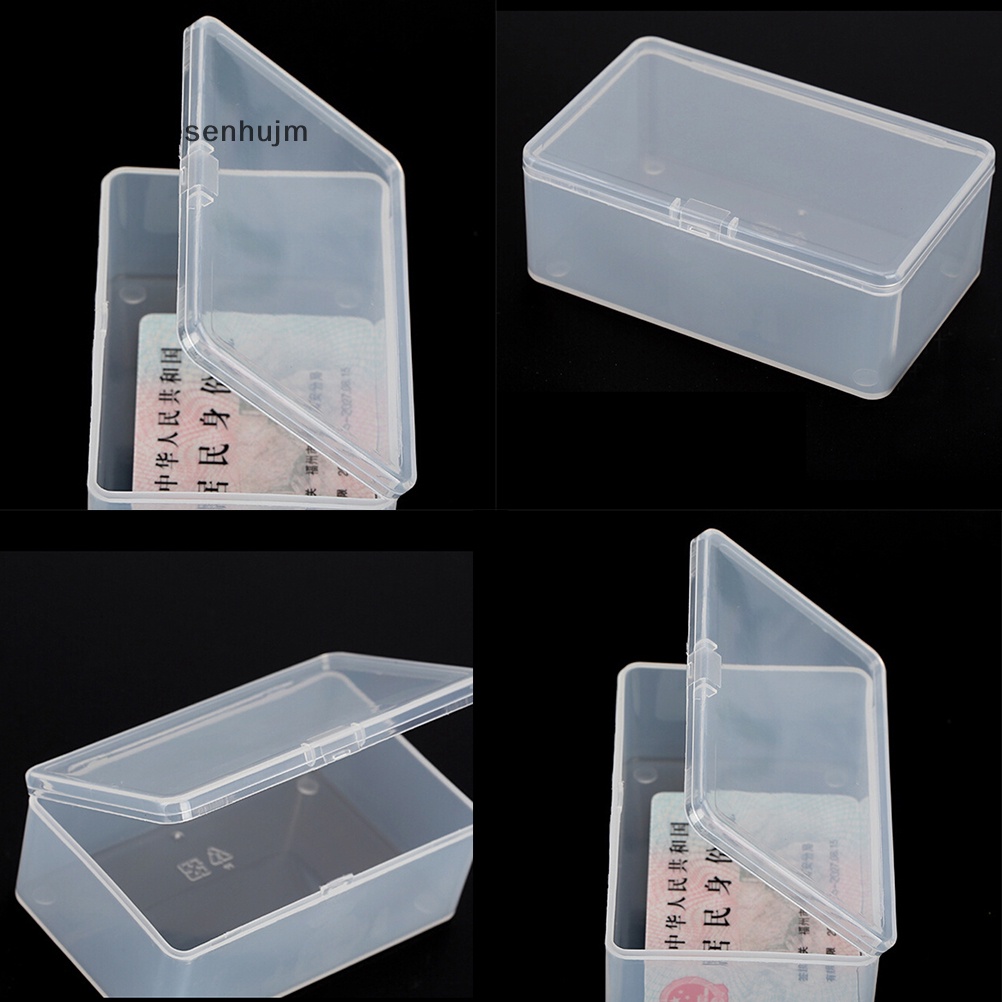 Hộp Đựng Đồ Dùng Hình Vuông Bằng Nhựa Trong Suốt Kèm Nắp Đậy Tiện Dụng