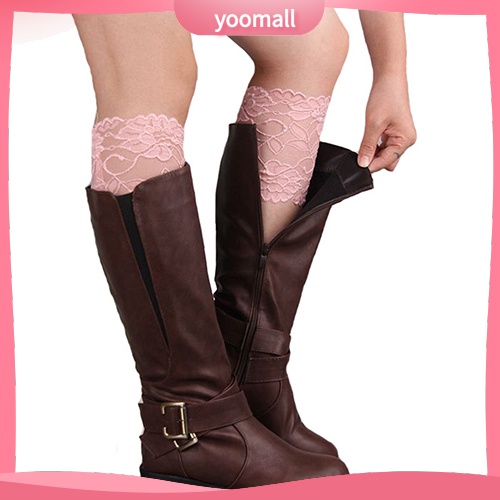 Vớ Giữ Ấm Chân Phối Ren Hoa Co Giãn Thời Trang Dành Cho Nữ