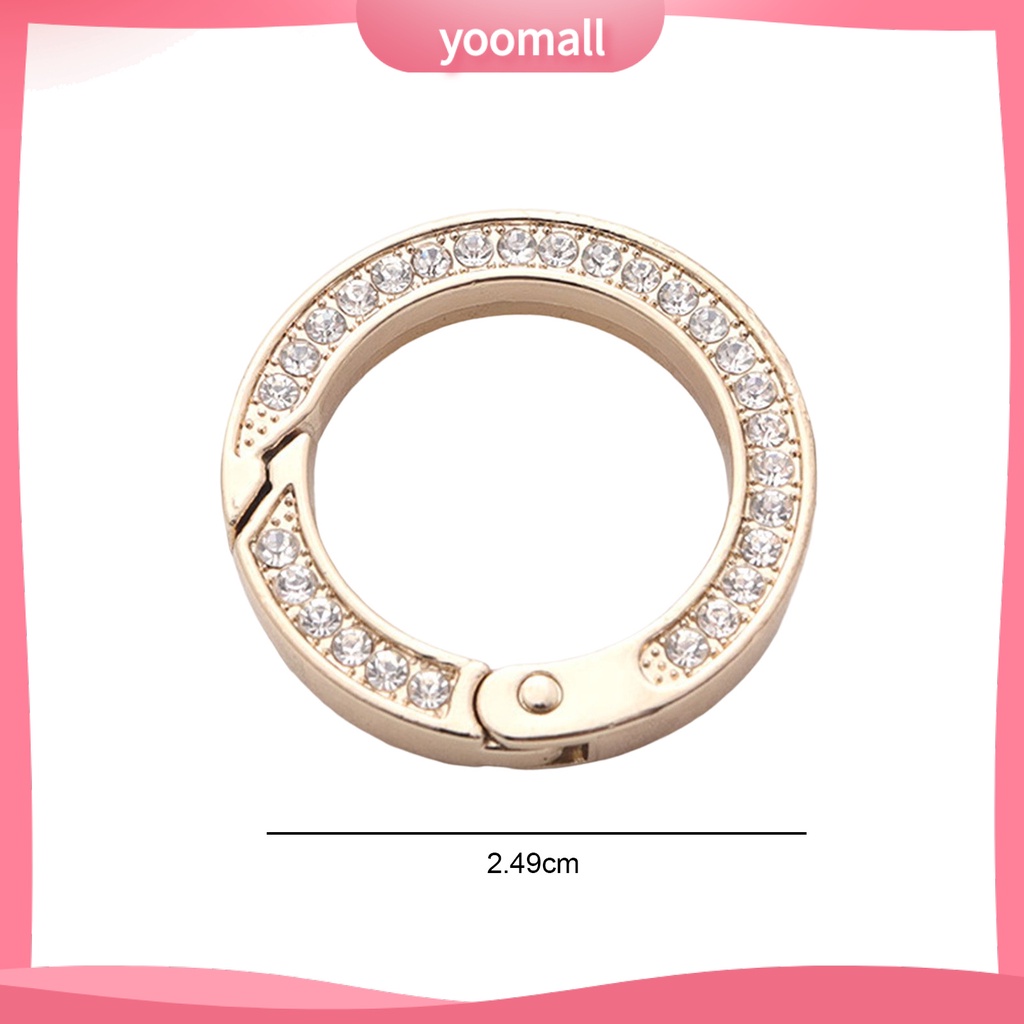 Móc Khóa Dạng Lò Xo Nén Bằng Hợp Kim Kẽm Hai Mặt Đính Đá Đa Năng