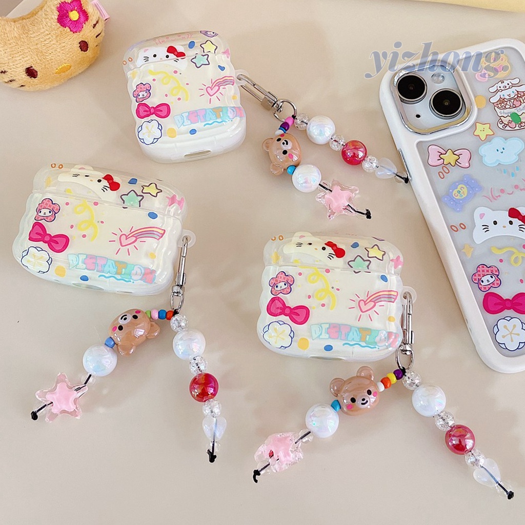 Vỏ Bảo Vệ Hộp Sạc Tai Nghe Airpods Pro 2 3 1 Bằng TPU Mềm Chống Sốc Chống Thất Lạc In Họa Tiết Hello Kitty Nhiều Màu Dễ Thương