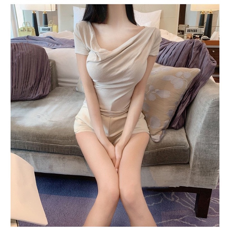 Áo Thun Tay Ngắn Màu Sắc Đơn Giản Phong Cách Hàn Quốc