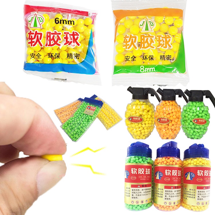 Quả Bóng Cao Su Nhựa Mềm 6-7 - 8mm Đồ Chơi Chiến Thuật