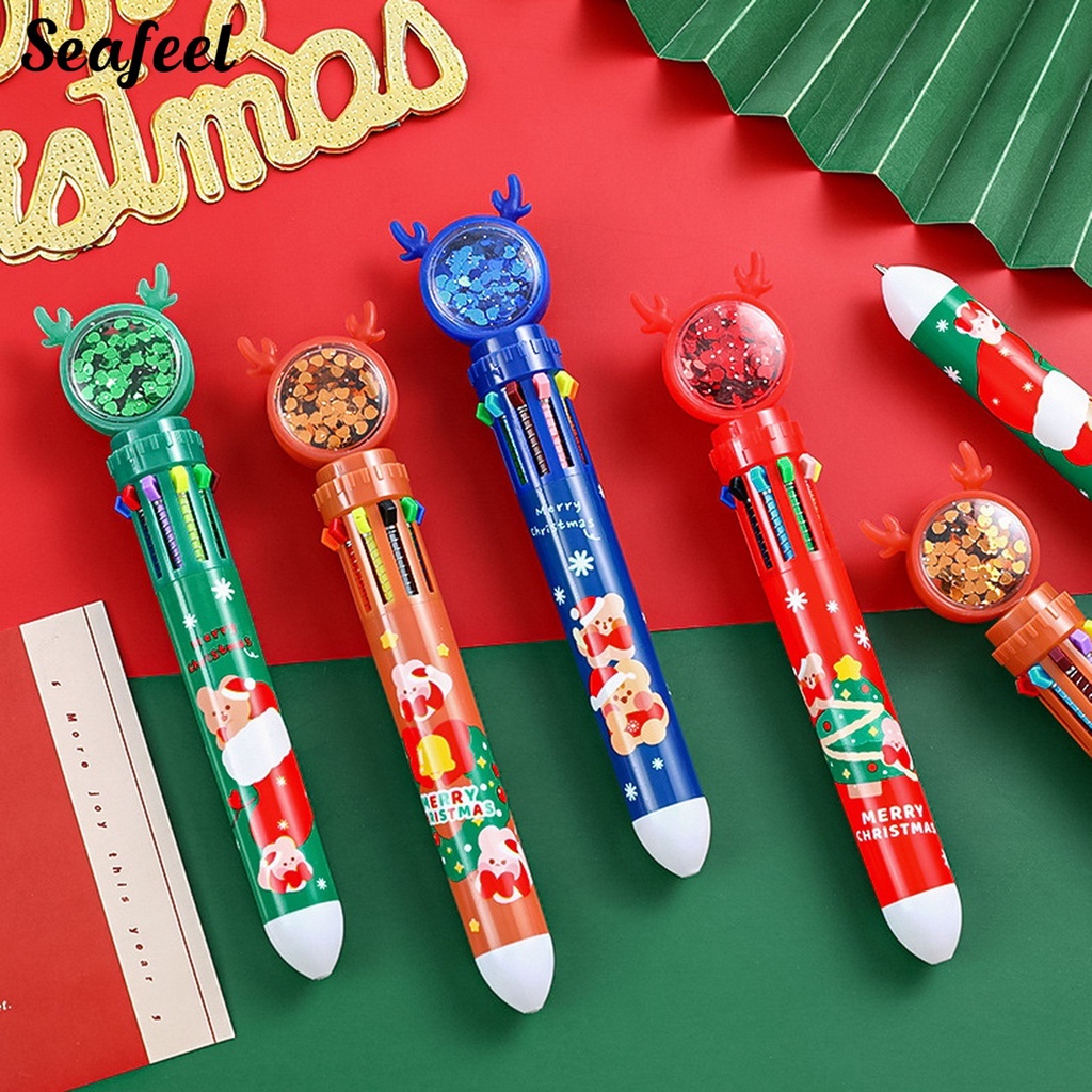 Bút Bi Đa Năng Ngòi 0.5mm Họa Tiết Giáng Sinh Hoạt Hình Xinh Xắn