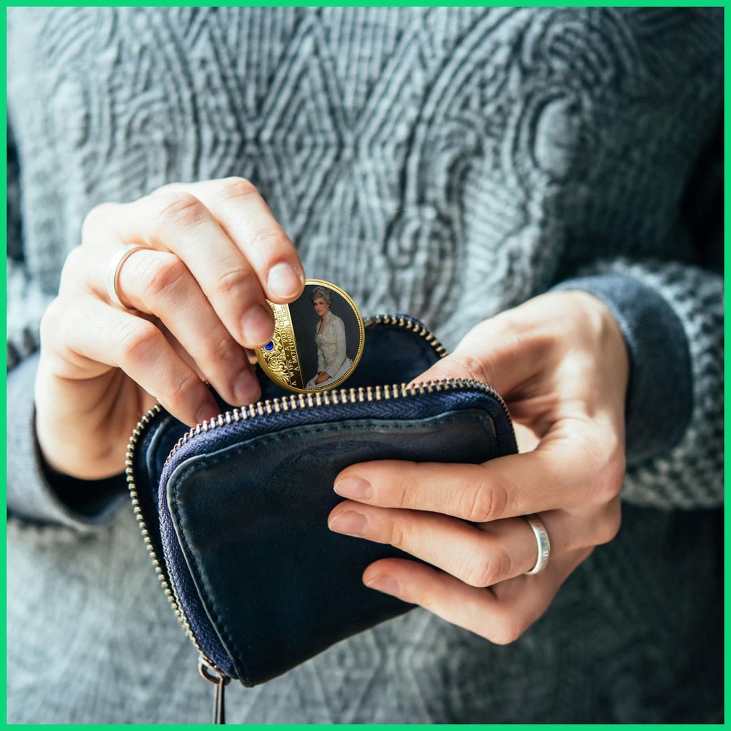 Đồng Xu Kỷ Niệm Màu Vàng / Bạc Khắc Hình Công Chúa Diana Và Hoa Hồng