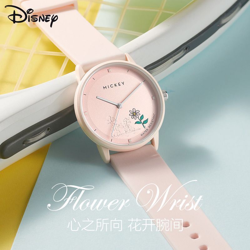 Đồng Hồ Đeo Tay Disney Thiết Kế Đơn Giản Thời Trang Cho Nữ Sinh Trung Học
