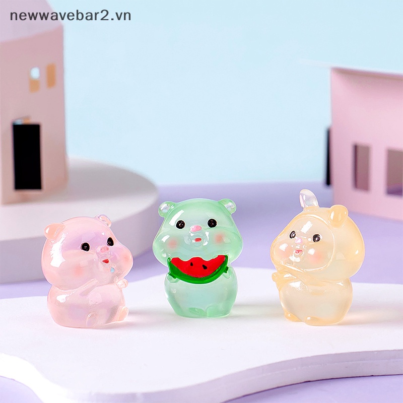 [Mới] Mô Hình Chú Heo Con Nhỏ Bằng Nhựa Phát Quang Trang Trí Tiểu Cảnh / Xe Hơi Để Bàn