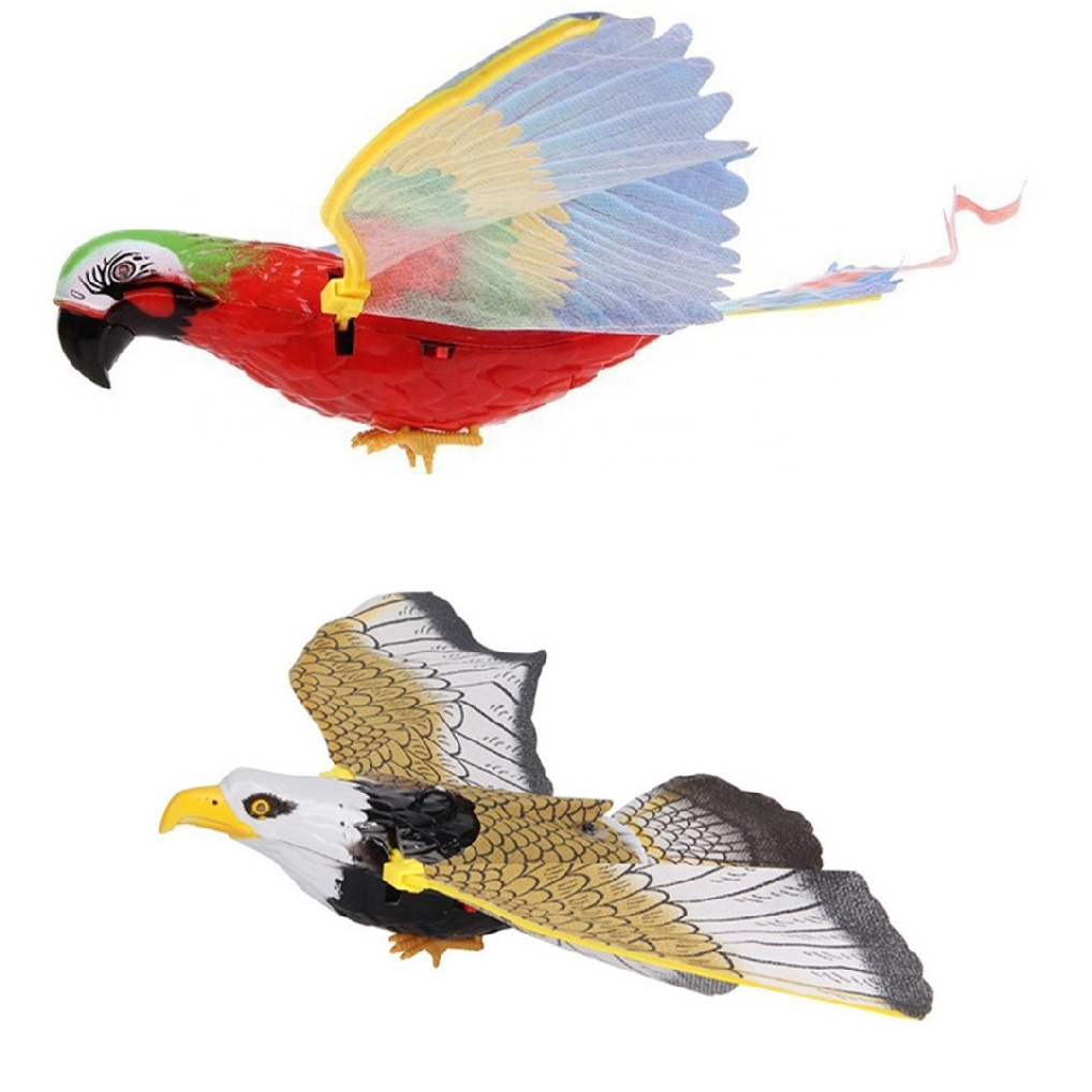 Funny Electric Flying Parrot Bird Toy Interactive Simulation with Hanging Wire