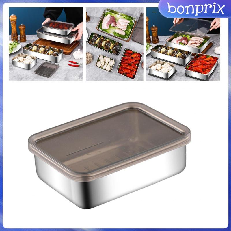 Hộp Đựng Bánh Mì Bằng Thép Không Gỉ Hình Chữ Nhật Chống Rò Rỉ Có Thể Tái Sử Dụng Cho Nhà Bếp / Picnic