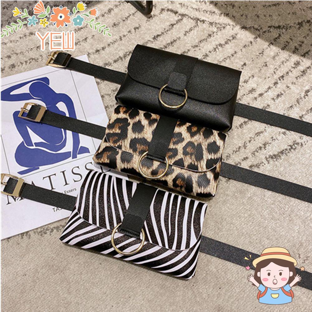 Túi Đeo Hông Mini Đựng Tiền Xu Họa Tiết Da Báo Thời Trang Mới Cho Nữ
