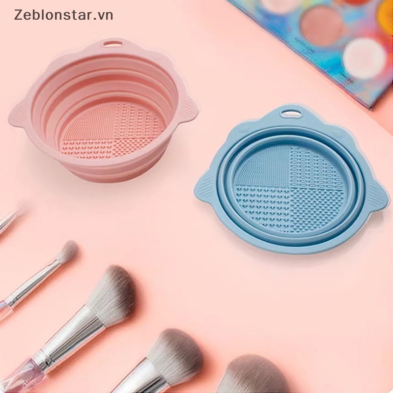 Hộp Silicone Vệ Sinh Cọ Trang Điểm Gấp Gọn Tiện Lợi