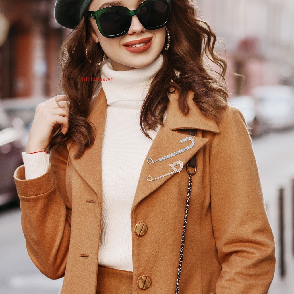 Trillionaa Cunno 12 Trâm Cài Áo Sweater / Khăn Choàng Đính Ngọc Trai Giả Pha Lê An Toàn P VN