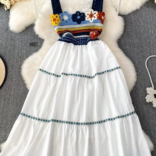 Đầm Hoa Hai Dây Phong Cách Dân Tộc Cổ Điển Thời Trang Mùa Hè Dành Cho Nữ