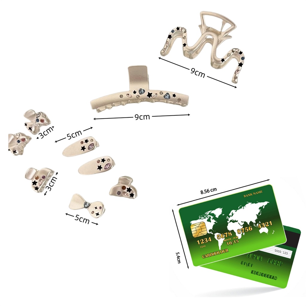 1 Kẹp Tóc Hình Cá Mập Đính Đá Zircon Nhiều Màu Thời Trang