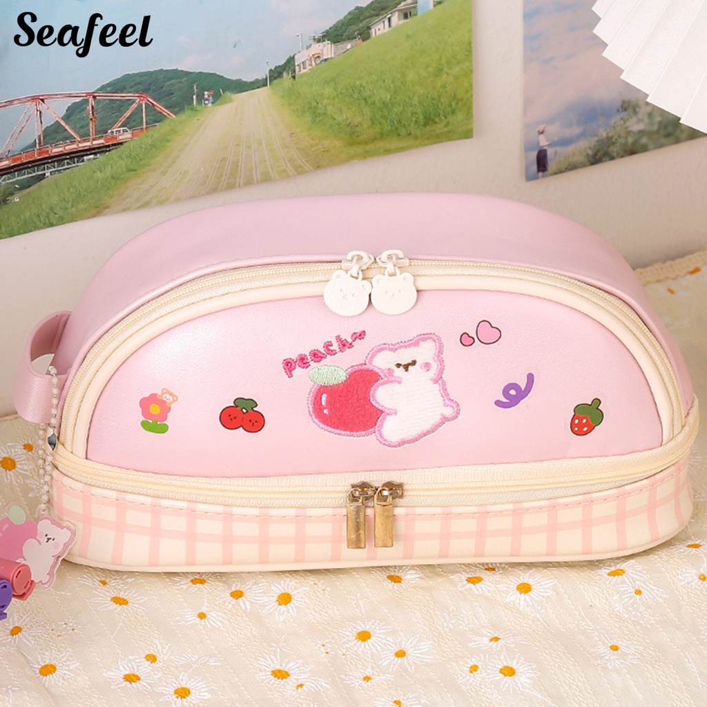 Bóp Viết Hai Lớp Sức Chứa Lớn Họa Tiết Dễ Thương Cho Nữ