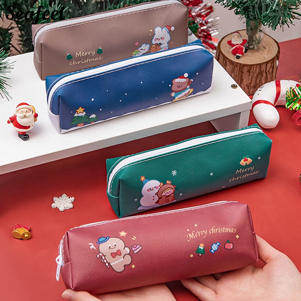 Túi Đựng Bút Chì / Mỹ Phẩm In Họa Tiết Hoạt Hình Gấu / Thỏ Dễ Thương Cho Học Sinh