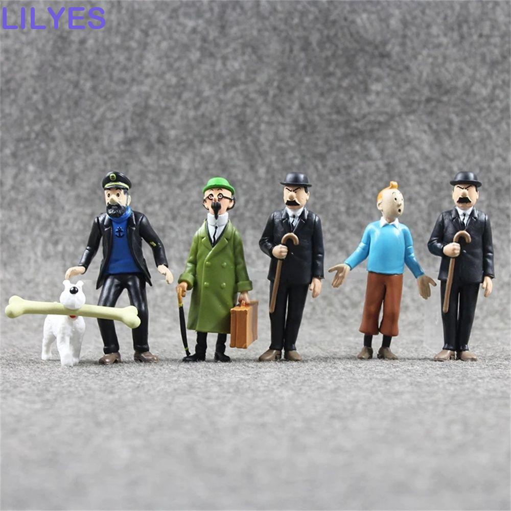 Set 6 Mô Hình Nhân Vật Phim Hoạt Hình Tintin 5-8cm