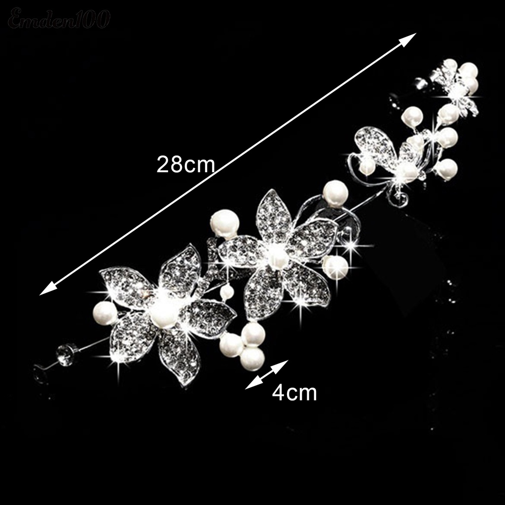 Cài Tóc Đính Đá Hình Hoa Thời Trang Cho Cô Dâu