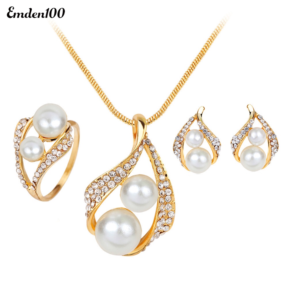 Bộ Trang Sức Đính Ngọc Trai Sang Trọng Cho Cô Dâu